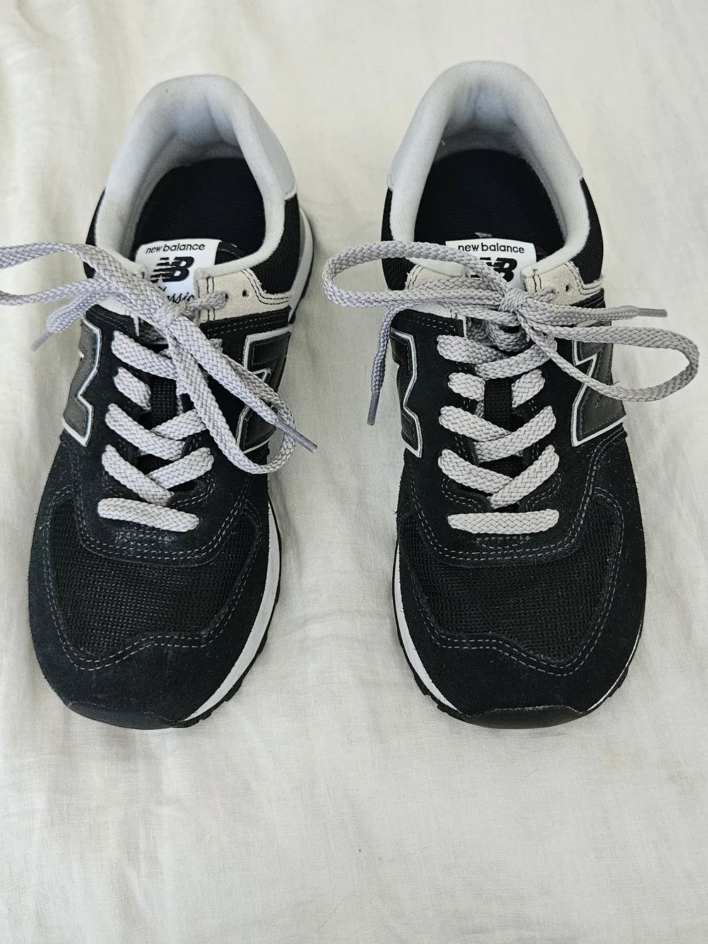 Womens New Balance Black & White 574 Retro Runner Size 8.5 Excellent Condition - Picture 6 of 6